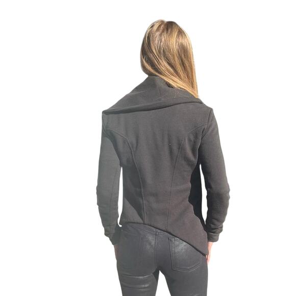 Helmut by Helmut Lang Asymmetric Zip Jacket – Black Cotton Blend, Size S - Picture 4 of 6